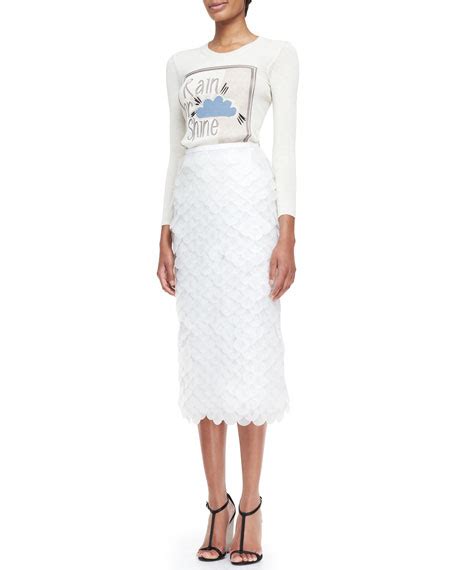 Burberry Prorsum Oversize Sequin Pencil Skirt 